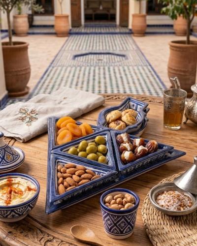 Cobalt Blue Hand-Painted Moroccan Ceramic Appetizer & Serving Set