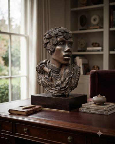 Tribal Heritage Bronze Bust Sculpture