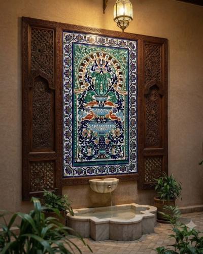 Traditional Handcrafted Ceramic Tile Wall Panel