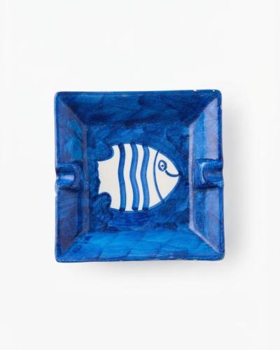 Handmade Ceramic Blue Fish Ashtray