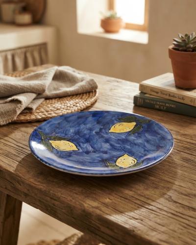 Large Hand-Painted Decorative Ceramic Plate