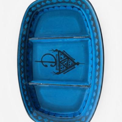 Handcrafted Ceramic Divided Appetizer Serving Dish