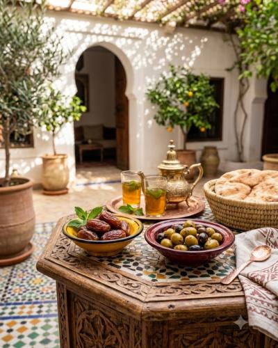 Hand-Painted Tunisian Ceramic Dip & Snack Bowl Set