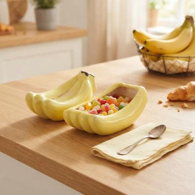 Ceramic Banana Trinket Box & Candy Dish