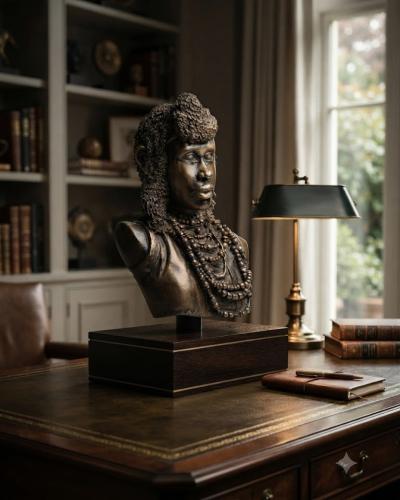 Tribal Heritage Bronze Bust Sculpture