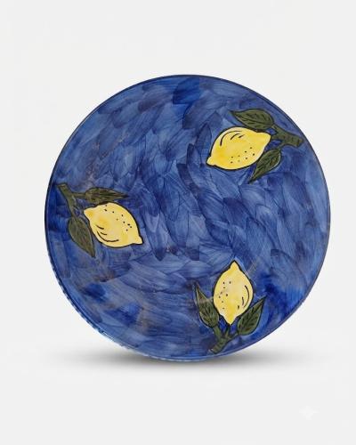 Large Hand-Painted Decorative Ceramic Plate