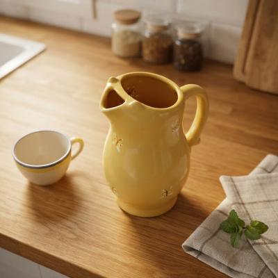 Mediterranean Fish Motif Ceramic Pitcher