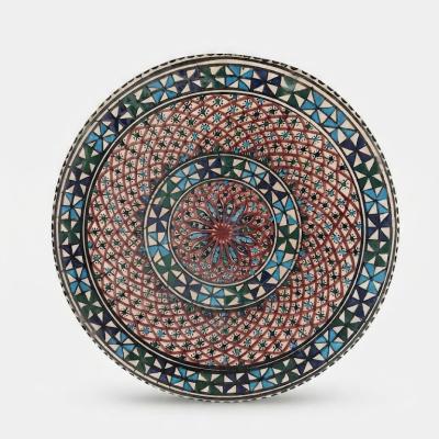 Large Hand-Painted Decorative Ceramic Plate