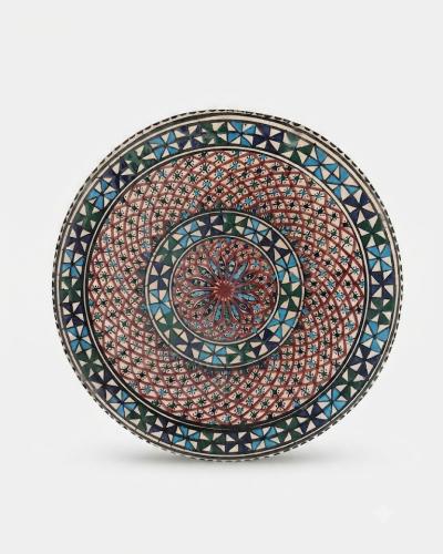 Large Hand-Painted Decorative Ceramic Plate