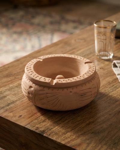 Handcrafted Sculpted Terracotta Ashtray