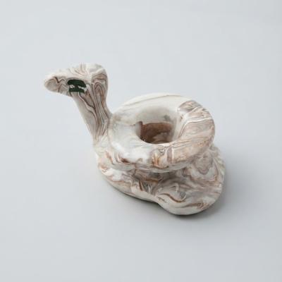 Artisanal Marbled Ceramic Camel Ashtray & Decorative Tray