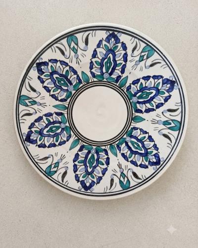 Large Hand-Painted Decorative Ceramic Plate