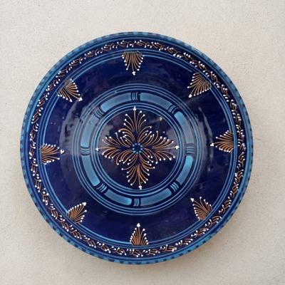 Large Hand-Painted Decorative Ceramic Plate