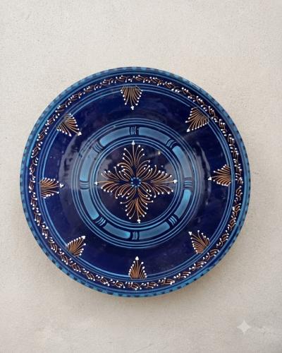 Large Hand-Painted Decorative Ceramic Plate