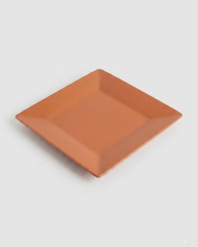 Minimalist Terracotta Square Ceramic Plate