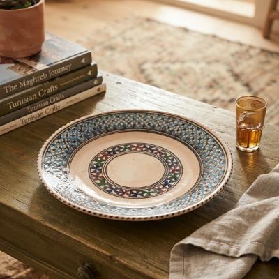 Large Hand-Painted Decorative Ceramic Plate