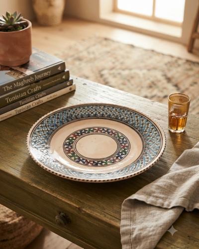 Large Hand-Painted Decorative Ceramic Plate