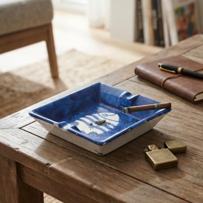 Handmade Ceramic Blue Fish Ashtray