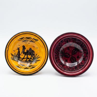 Hand-Painted Tunisian Ceramic Dip & Snack Bowl Set