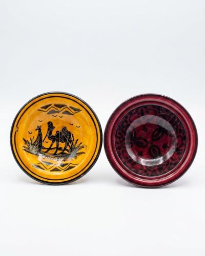 Hand-Painted Tunisian Ceramic Dip & Snack Bowl Set
