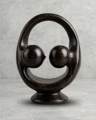 Artisanal Solid Wood Abstract Sculpture - Union & Harmony Motif