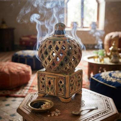 Traditional Moroccan Ceramic Incense Burner (Mebkhara)