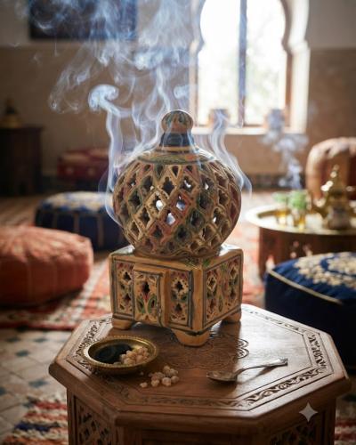 Traditional Moroccan Ceramic Incense Burner (Mebkhara)
