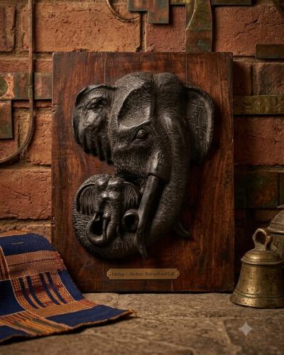 Hand-Carved Wooden Wall Plaque