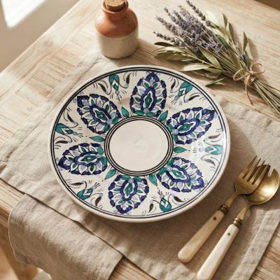 Large Hand-Painted Decorative Ceramic Plate