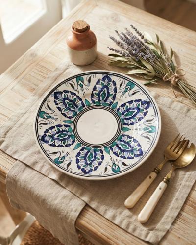 Large Hand-Painted Decorative Ceramic Plate