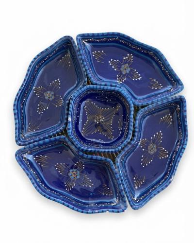 Handcrafted Ceramic Geometric Moroccan Mezze Platter Set