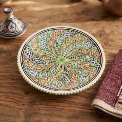 Large Hand-Painted Decorative Ceramic Plate