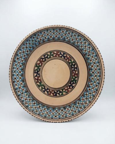 Large Hand-Painted Decorative Ceramic Plate