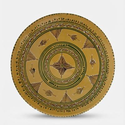 Large Hand-Painted Decorative Ceramic Plate