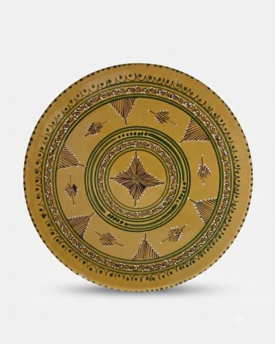 Large Hand-Painted Decorative Ceramic Plate