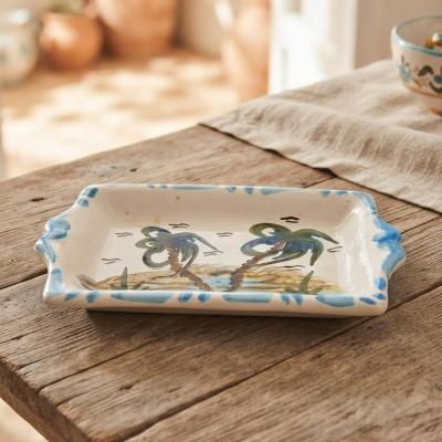 Hand-Painted Ceramic Serving