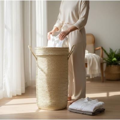 Panier linge en paille