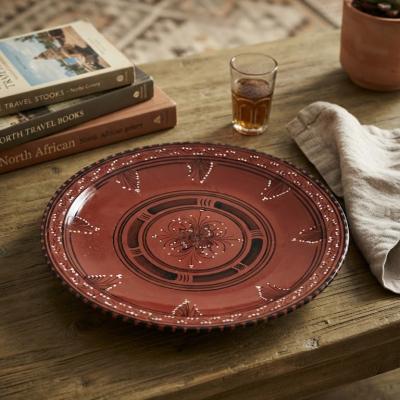 Large Hand-Painted Decorative Ceramic Plate
