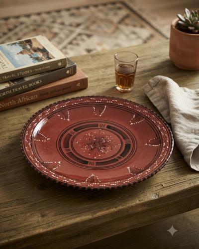 Large Hand-Painted Decorative Ceramic Plate