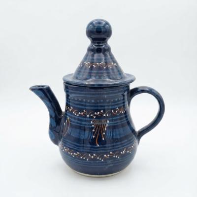 Hand-Painted Terracotta Ceramic Teapot