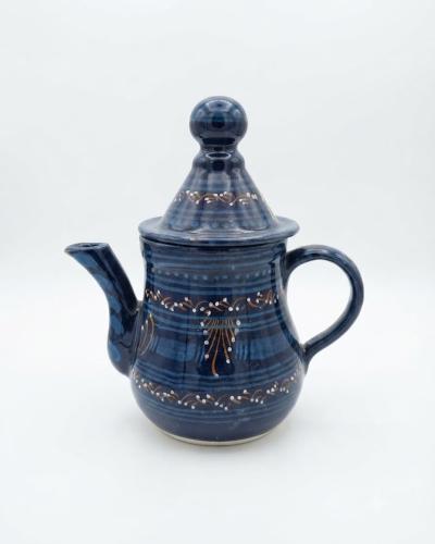 Hand-Painted Terracotta Ceramic Teapot
