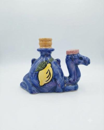 Handmade Tunisian Ceramic Camel Candle Holder – Blue Pottery Tealight Holder