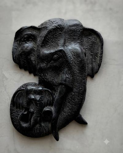 Hand-Carved Wooden Wall Plaque
