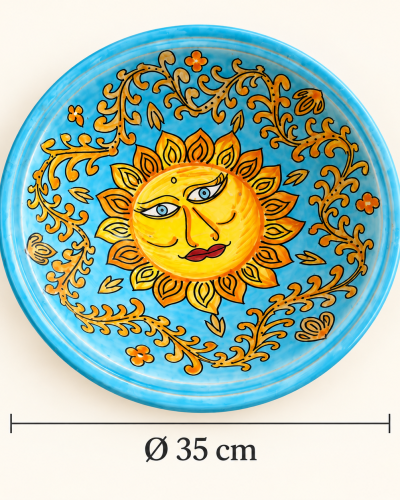 Hand Painted Tunisian Ceramic Sun Bowl – Mediterranean Artisan Tableware