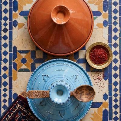 Authentic Moroccan Handmade Ceramic Tajine Set