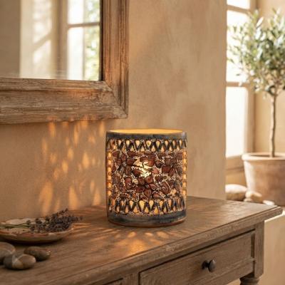 Artisanal Openwork Ceramic Jewelry Holder - Floral Motif