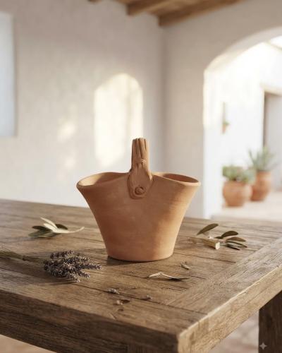 Artisan Handcrafted Terracotta Kitchen Herb Basket