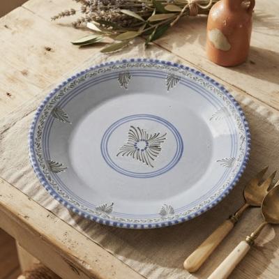 Large Hand-Painted Decorative Ceramic Plate
