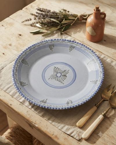 Large Hand-Painted Decorative Ceramic Plate