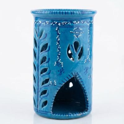Handcrafted Blue Ceramic Tealight Holder & Diffuser